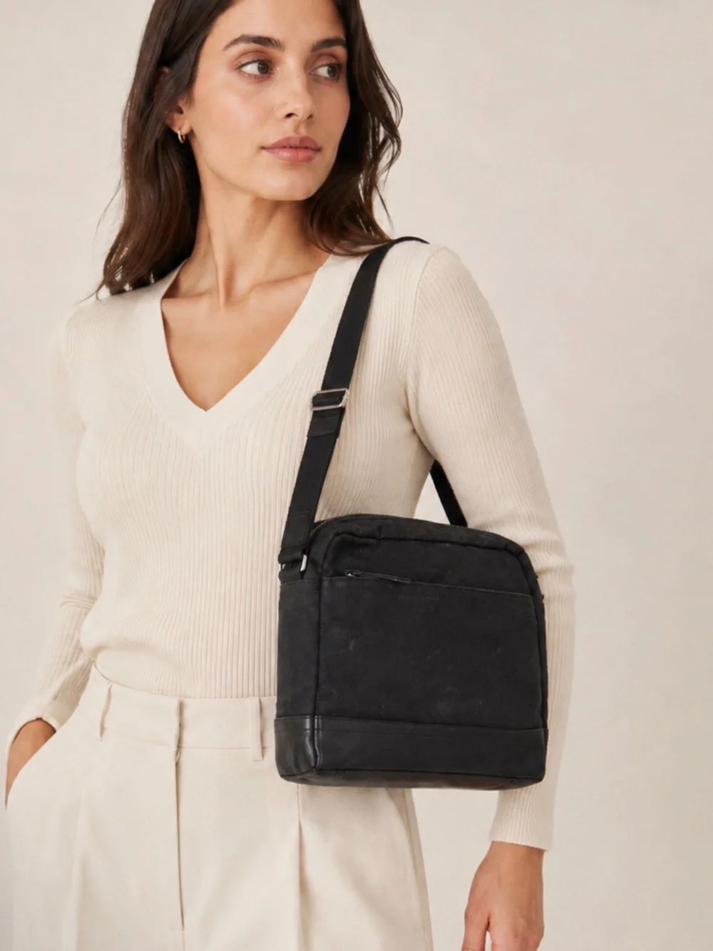 Coach Black Canvas Crossbody Messenger Bag